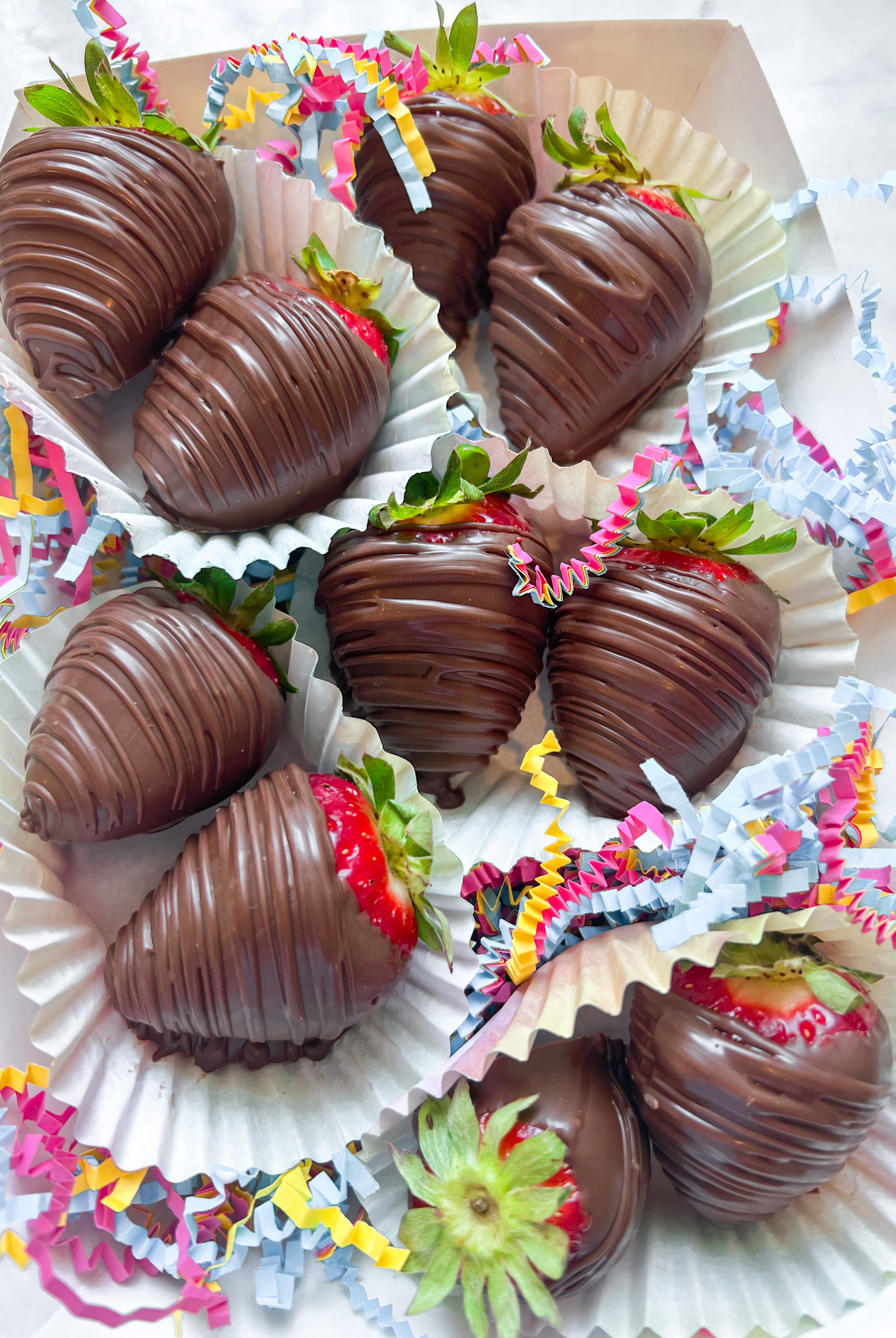 Decorated chocolate covered strawberries