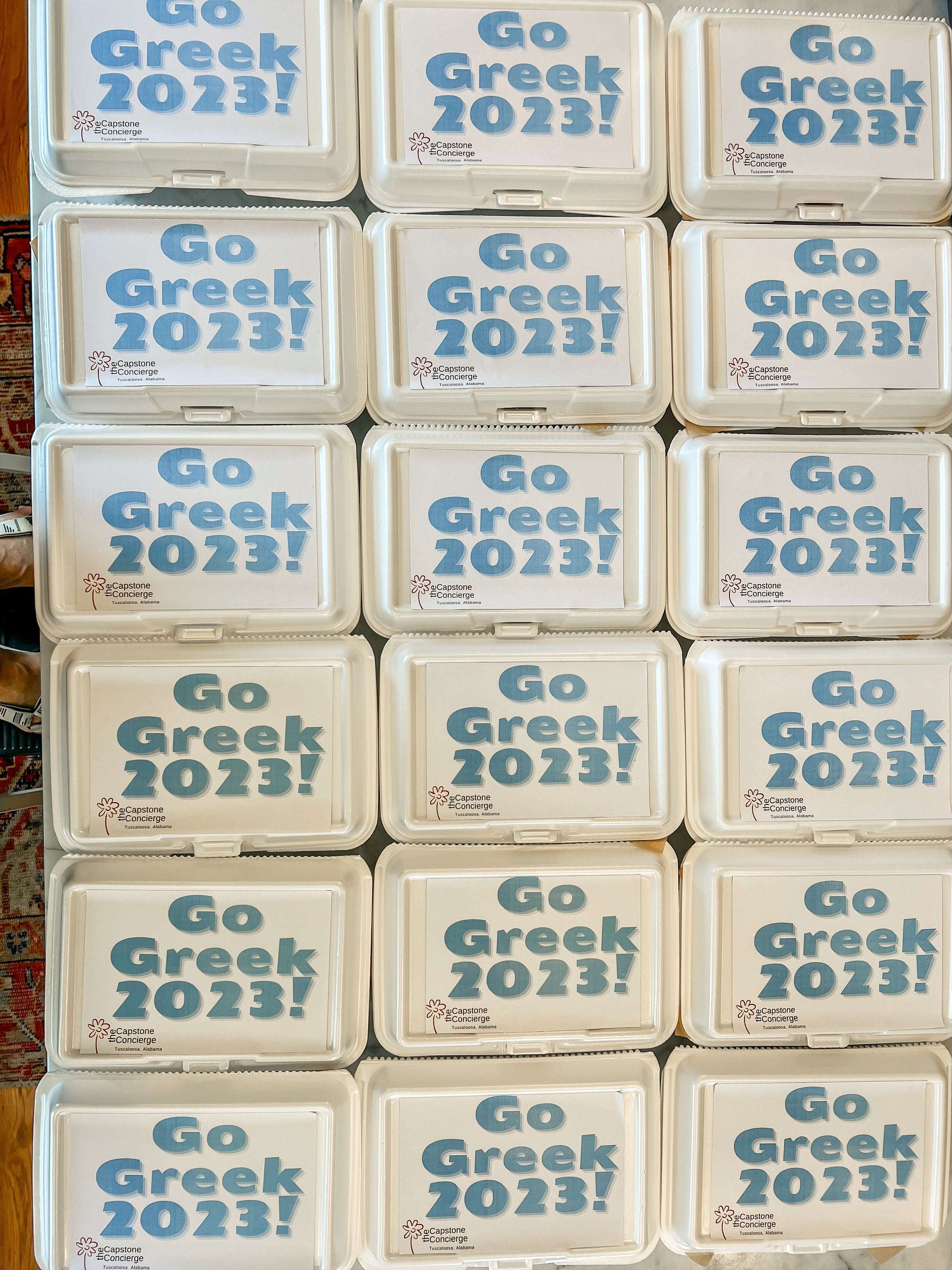 Alabama Go Greek boxes delivered to University of Alabama students