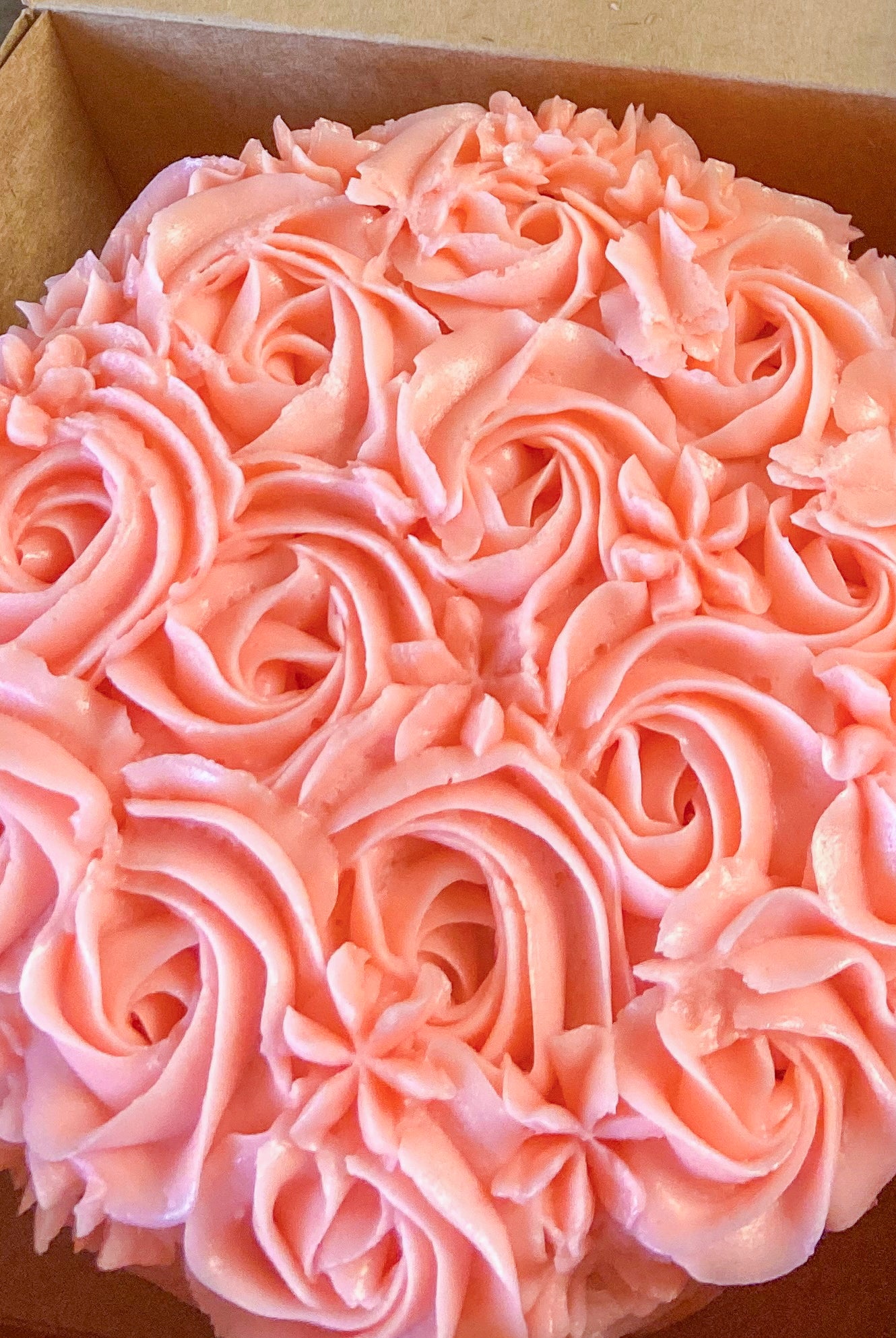 Cake with pink icing